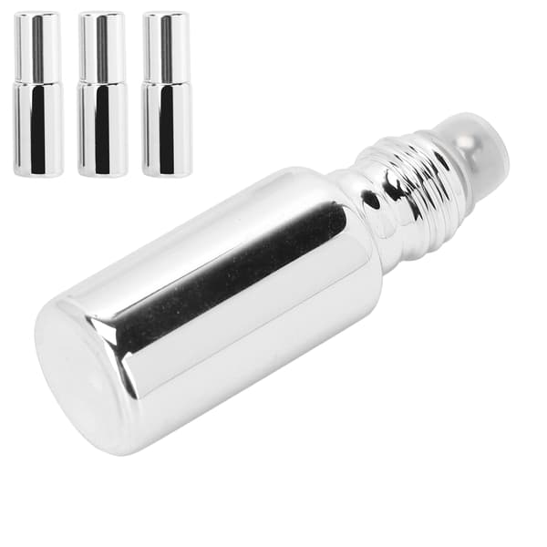3 st professionell glasparfymrullflaska bärbar eterisk olja roll-on flaskor set 5mlSilver