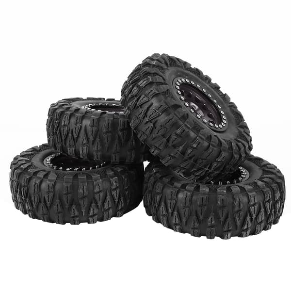 4 stk. RC Crawler Gummidæk Metal Fælg Tilbehør Passer til 1/10 RC Bil 2,2 Tommer Titanium Farve