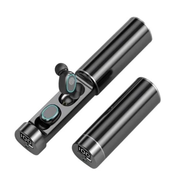 Mini Bluetooth -nappikuulokkeet Touch Control -LED-näyttö Vedenpitävät langattomat urheilulliset Bluetooth kuulokkeet kuntosalille ulkokäyttöön musta