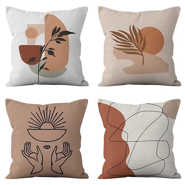 Abstrakt Myk Putetrekksett, Moderne Kunstdekor, for Familie Jenter Soverom Sofa Stue (18 x 18 tommer)