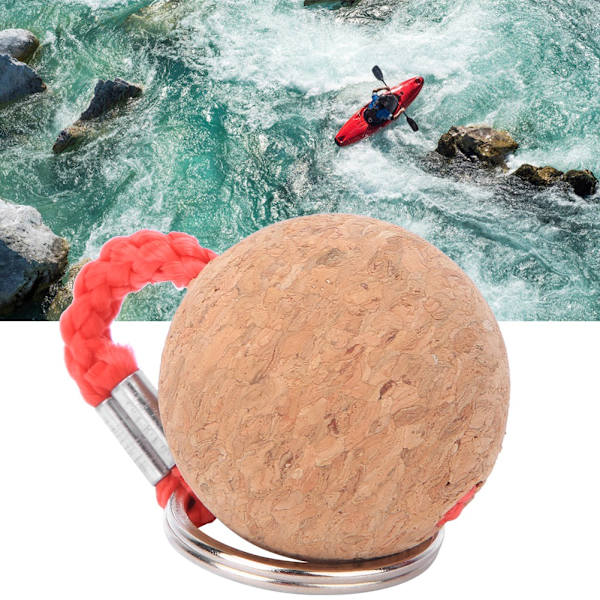 2 Stk Flydende Kork Nøglering Trækugle Nøglering Float Sejlbåd Kano Vandsport Tilbehør rødt reb