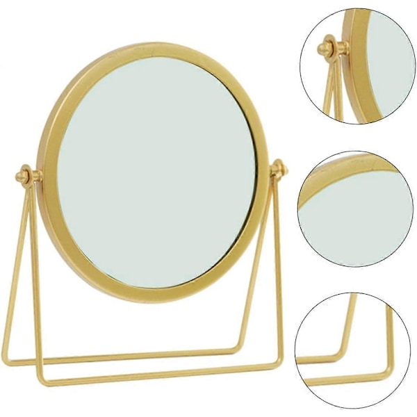 Sminkbordsspegel med Belysning Husdekorationer för Hemmet Flickpresenter Spegel, 21*18*5.5cm, guld