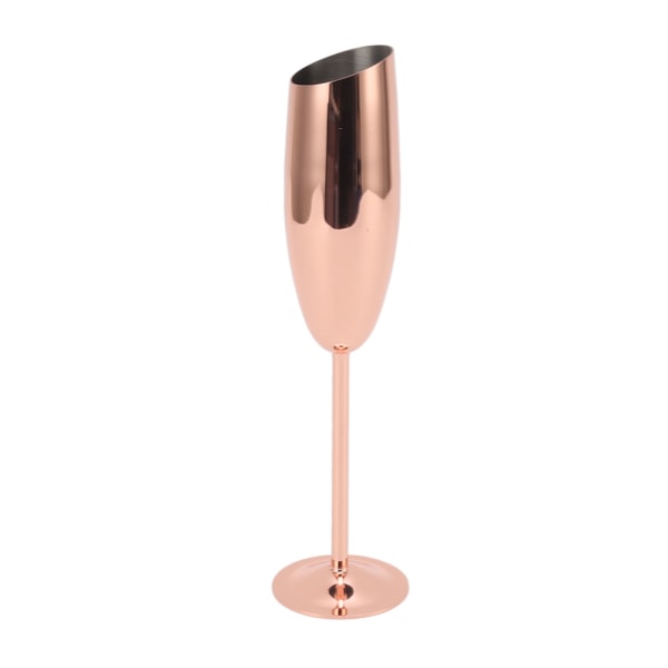 Metallbeger Rustfritt Misfargingsbestandig Skråkant Munn Rustfritt Stål Champagne Glass for Feiring Fest Hjem Kobberbelagt