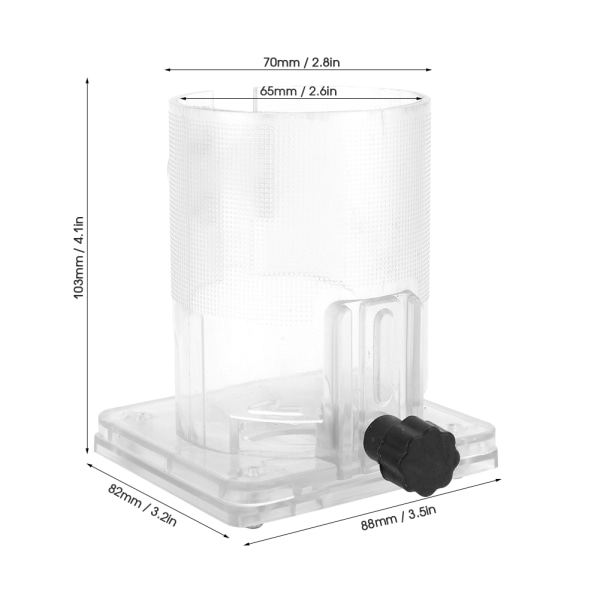 1kpl Puuntyöstöleikkurijyrsin läpinäkyvä muovijalusta Power suojavaruste (vakioversio) (standard version)