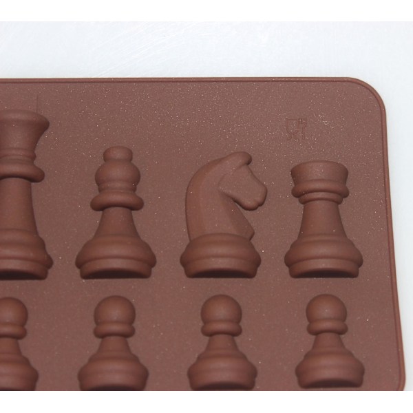 Internationalt skak silikone chokoladeform - 2 stk | DIY slik kage topper dekoration
