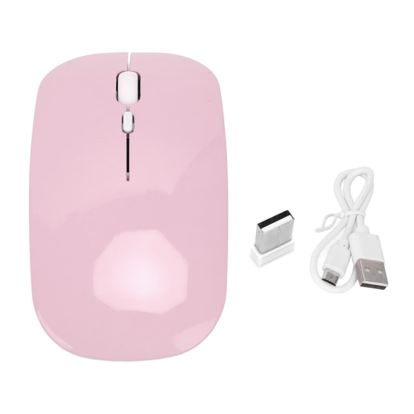 2,4G trådløs mus 2 tilstande 1600 DPI Bærbar optisk mus med USB Nano-modtager til kontor hjemme Bærbar computer PC Telefon Pink