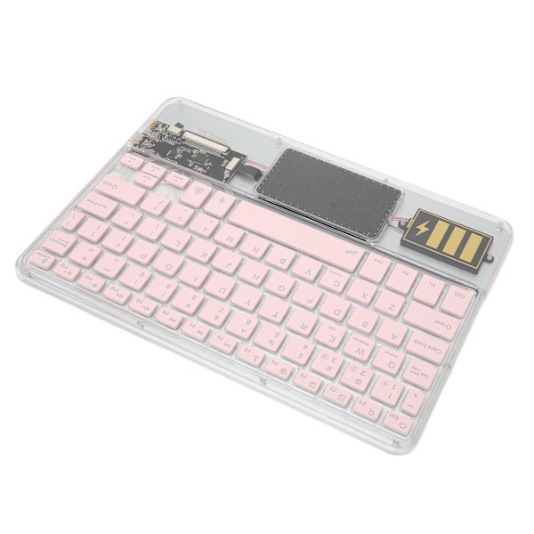 Trådlöst Bluetooth-tangentbord Multifunktionellt akryltangentbord för Windows för Android för IOS Rosa