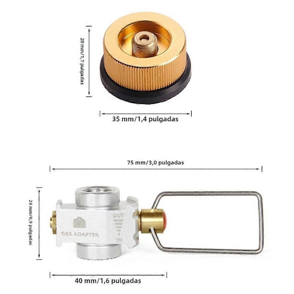 Gas Saver Plus Gasbrännare Adapter, Platt Tankomvandlare för Camping, Anpassningsbar Aluminiumlegering, Inget Tändningsset Ingår Set2