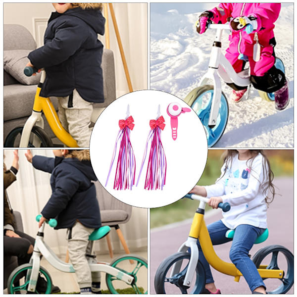 Lapset Lapset Pyöräily Ohjaustanko Loud Sound Ring Bell & tupsut pyörälle pyörälle Pink
