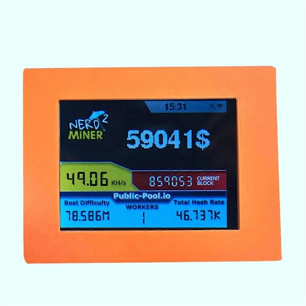 Nerdminer V2 Miner 2,8 tommer LCD-skærm 56KH/S Bitcoin Solo Miner
