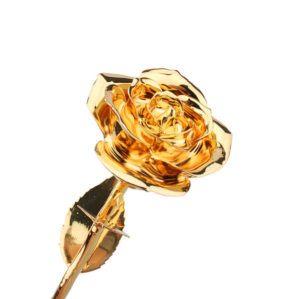 Guldrosa Premium lång stjälk gulddoppad äkta rosenblomma Mors dag födelsedagspresent