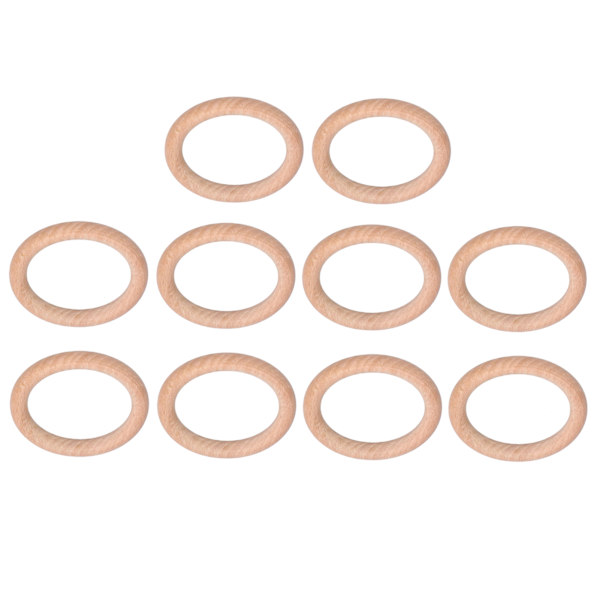 10 st träringar ofärdiga DIY naturliga träcirklar för hantverk smyckestillverkning baby tandsprickning 6 cm