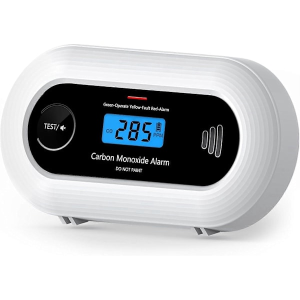 Kuliltealarm med digitalt LCD-display, batteridrevet CO-detektor til hjemmet.