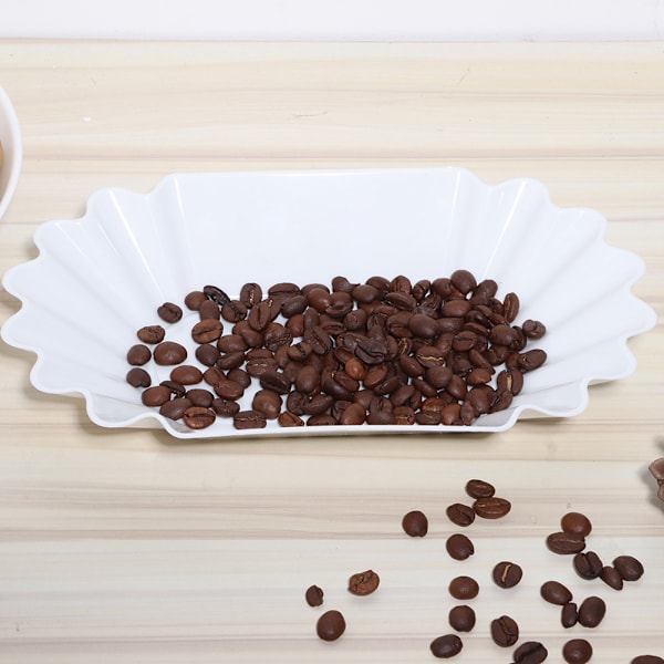 Fødevarekvalitet PP Plast Kaffebønne Display Fad Prøvebakke Opbevaringsbeholder Køkkentilbehør Hvid