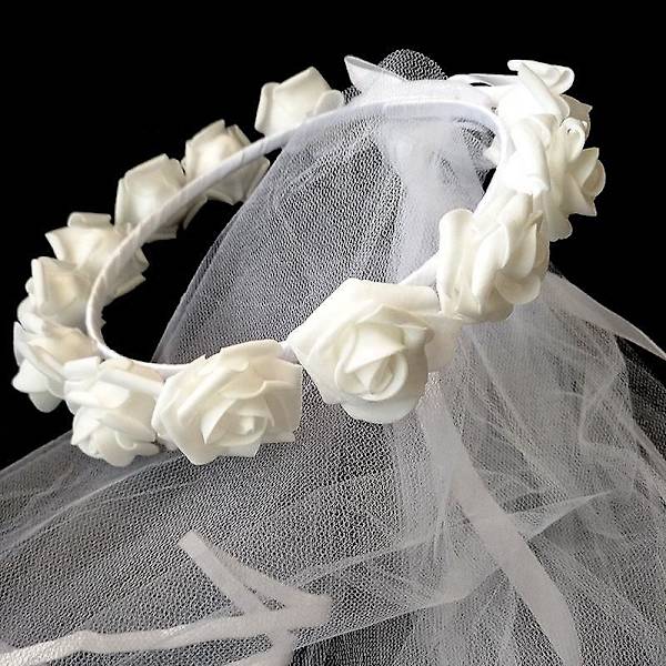 Hønefest Slør med Boho Blomsterkrans Brudebrud Shower Tilbehør Brud Gave Forlovelses Dekoration