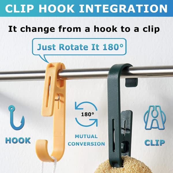White Laundry Hooks with Clips, Hangers, Wardrobe Organizer, Clamps, Socks, Boots, Bras, Towels for Bathroom, Wardrobe, Kitchen, Office, 4 Pcs