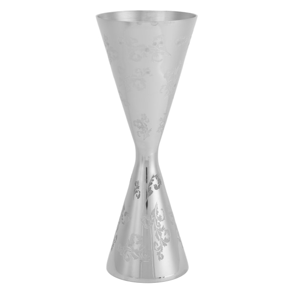 Jigger Rostfritt stål Löv Stripe Double Head Cocktail Bartending Jigger Cup för Bar 60ml 90ml