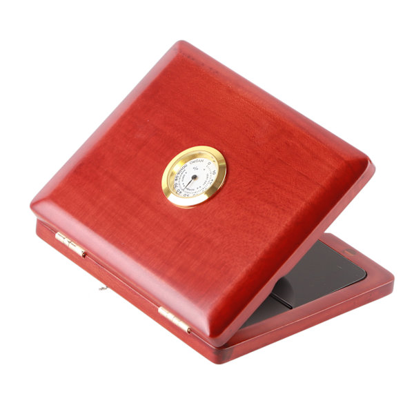 Saksofon Klarinett Reed Case Solid Wood 5-Reeds Oppbevaringsboks med Hygrometer