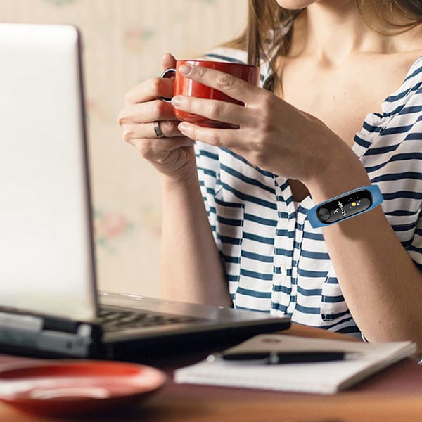Farve skærm smart armbånd hjertefrekvens tracking blodtryk søvn monitor armbånd (blå)