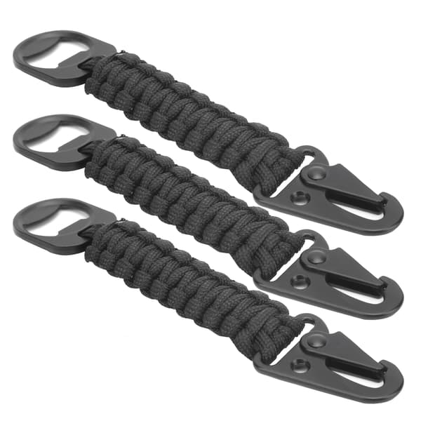 3st Multifunktionell Flasköppnare Paracord Karbinhake Snodd Halkfri Utomhus Hänge