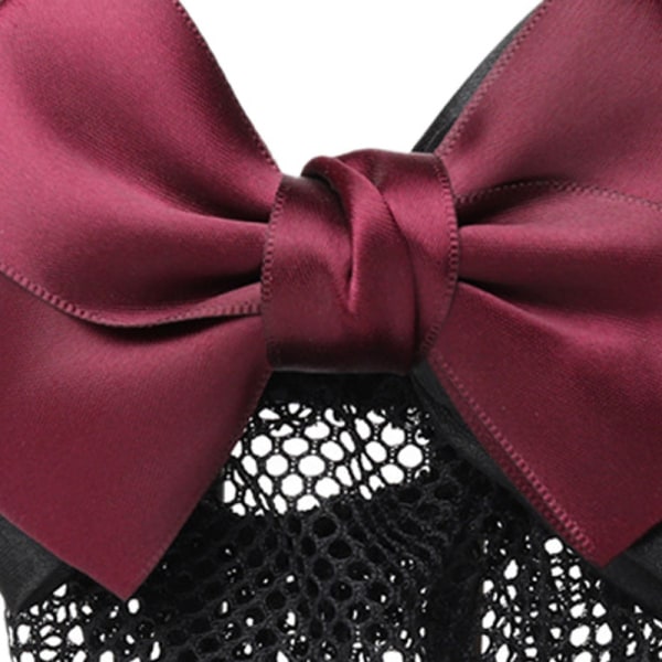 Bowknot Hair Snood Net Elegant Kvinder Barrette Hair Clip Bun Cover til servitrice Sygeplejerske Rød Bowknot Net