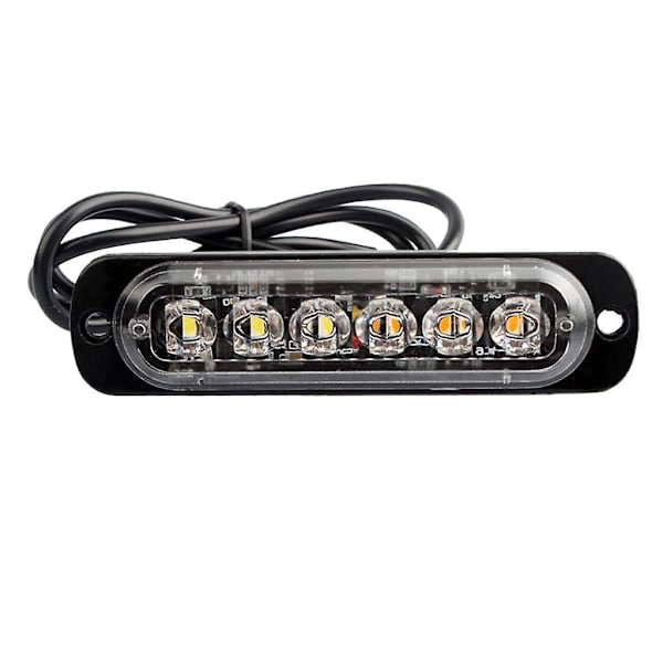 Bil Van Nødblink 6 LED Stroboskop Blinkende Lys Gul
