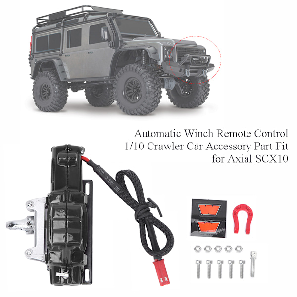 Automatisk vinsch fjärrkontroll 1/10 Crawler bil tillbehör del passar för Axial SCX10Black