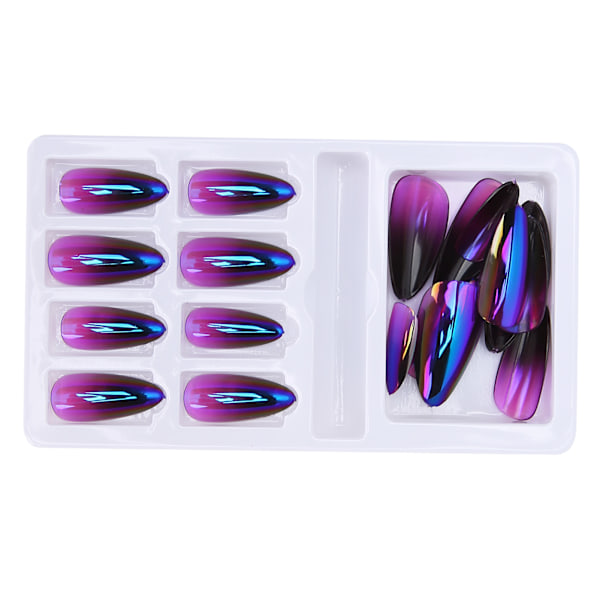 Gradient, spetsiga falska naglar tips , färgade heltäckande cover med nagelfilF745-20