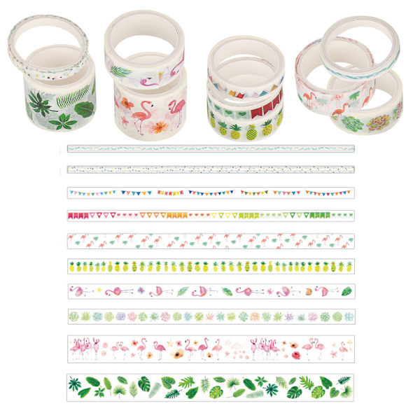 2 laatikkoa Washi-tarroja Teippi itseliimautuva unelma Flamingo-kuvio DIY-askartelukoriste HS18-088
