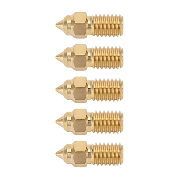 5 stk 3D-skriver ekstruderdyse messing M6 høyhastighets skriverdyse for End 5 S1 End 7 1,75 mm 0,4 mm / 0,02 tommer