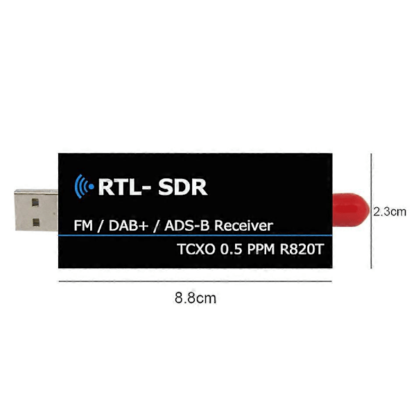Sdr Mottagare R820T2 Usb Rtl-Sdr Dongel Med 0.5Ppm Tcxo Sma Mjzsee