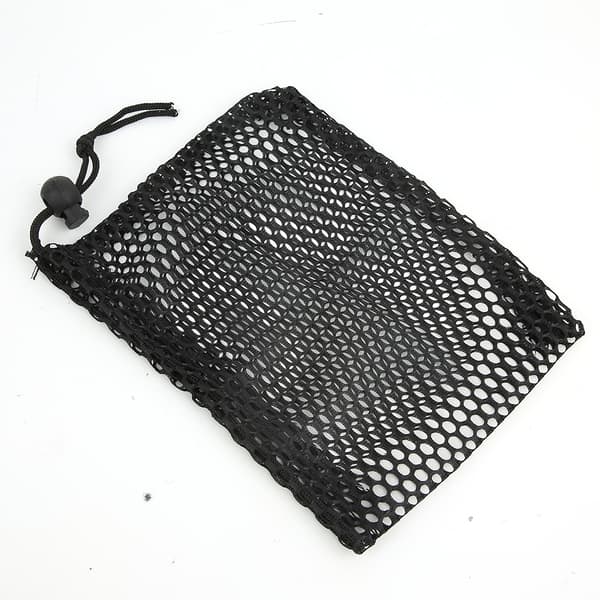 Svart Nylon Mesh Dragsko Väska Golfbollar Hållare Förvaringsväska (S)