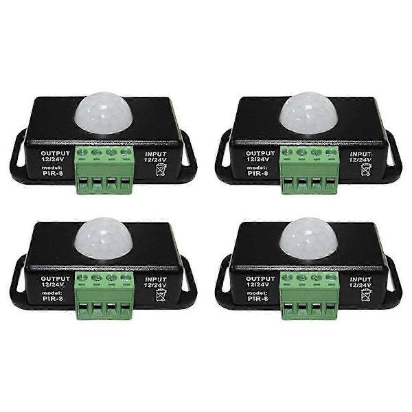 LED Rörelsesensor 12V/24V DC, Kropps Infraröd Rörelsesensor PIR Strömbrytare Automatisk Trådlös