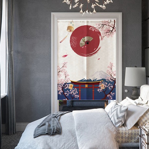 Japanilaistyylinen lastenhuoneen makuuhuoneen keittiön kaupan ravintolan oven puolikas verho 85*120cm