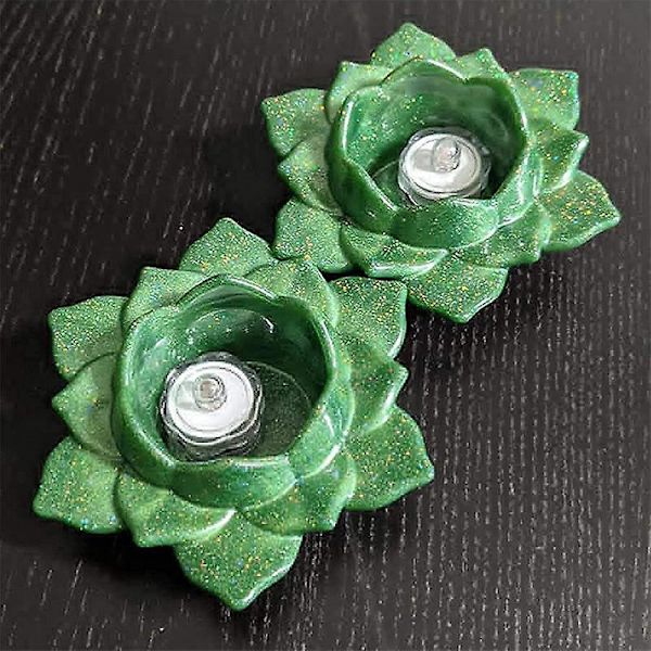 Lotus Tealight Ljusstakehållare - Set om 2, Resinform för Blomljusstake Epoxi Gjutning, DIY Smyckeskrin, Prydnadsbehållare, Godisask