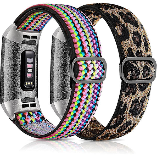 Justerbar elastisk nylonrem til Fitbit Charge 4/Charge 3 - Åndbar og elastisk udskiftningsrem