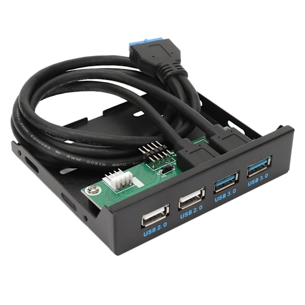 3,5 tums frontpanel USB3.0 Hub Höghastighets 4-portars intern kombofästeadapter för PC Desktop 3,5 tums diskettfack