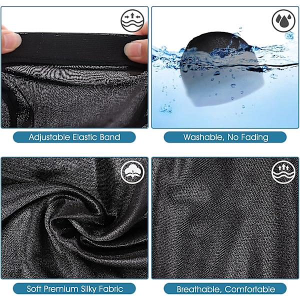 360 Waves Silke Bølgede Hætter - Bløde og Åndbare, Elastisk Bånd, Unisex, Voksne & Børn, Pakke med 6