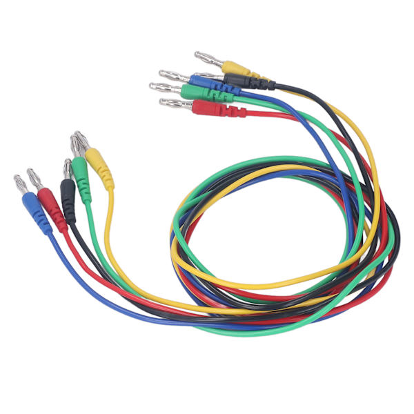 Magnetisk testledningsett - Mykt og fleksibelt - 5 farger - 4 mm bananplugg - Testledningsett med magnetisk kontakt