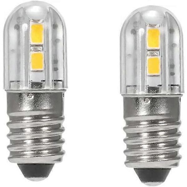 2-pak 6V E10 LED-pærer med 2835 skruefatning 4 SMD-chips Gul opgradering til forlygte lommelygte