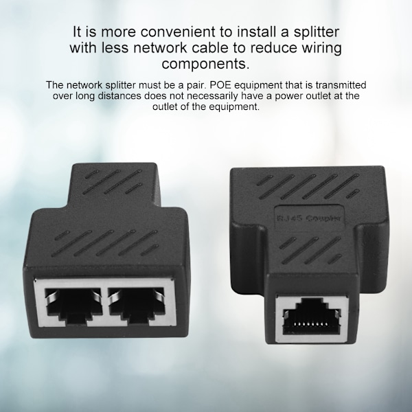 2 STK 3,5MM han 3-kanals netværk RJ45 8-core Jack Splitter Adapter POE netværksdistributør