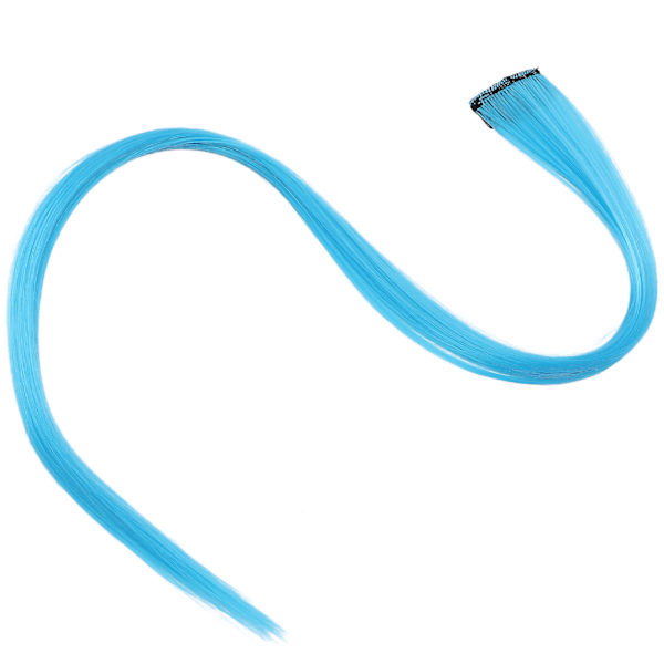 Colored Clipin Hair Extensions Highlight Synthetic Party One Piece Hair Extensions (blå)