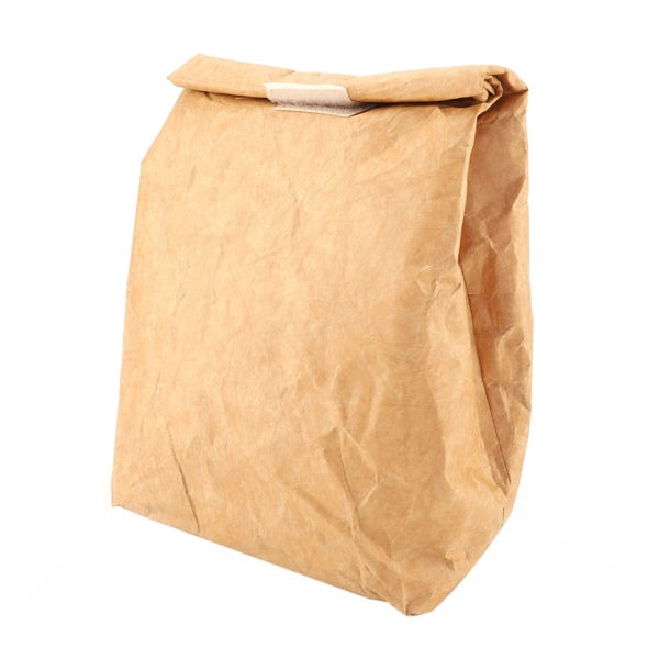 Vanntett isolert lunsjboks oppbevaring Picnic Dupont papirpose for barn kvinner menn (brun)