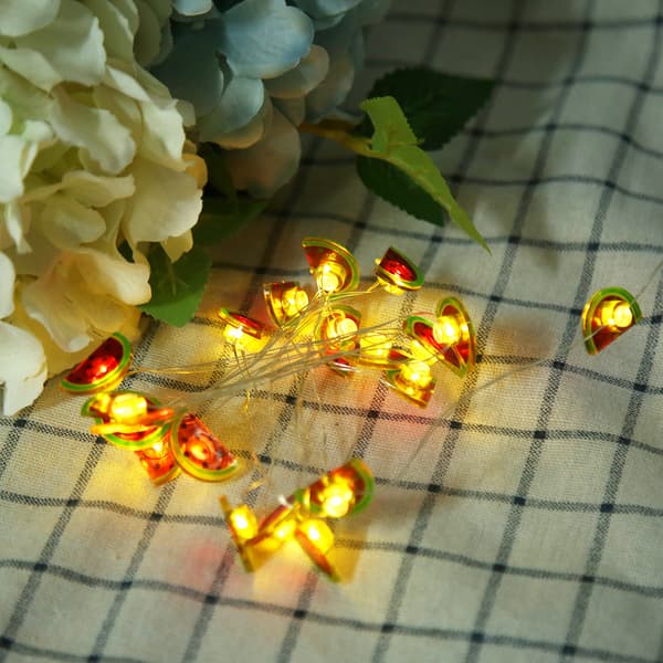 2m/6.6ft 20 LED Sød Vandmelon Formet Fe Lys String Børneværelse Dekoration Varm hvid