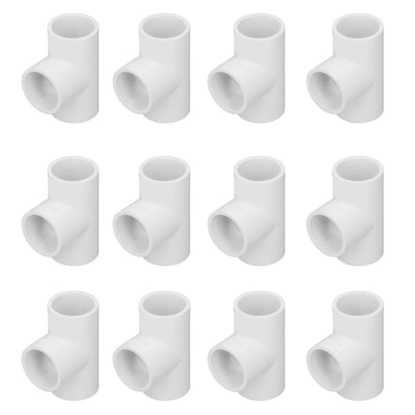 12 stk. PVC T-rørfittings Plast Equal Diameter Samlinger Adapter Vandforsyning Boligforbedring 20 mm ID