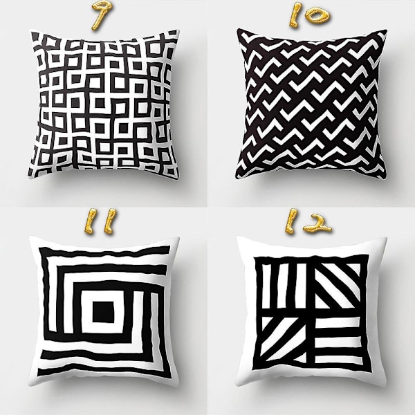 Sett med 16 stk Putetrekk Enkle Firkantede Putetrekk Dekorasjon for Sofa Stue Soverom Kontor 45x45cm
