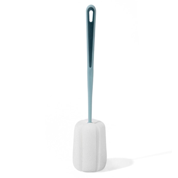 Långt handtag svamp flaska borste 360° rengöring elastisk flexibel hängande hål design mjuk svamp flaska rengöring borste blå