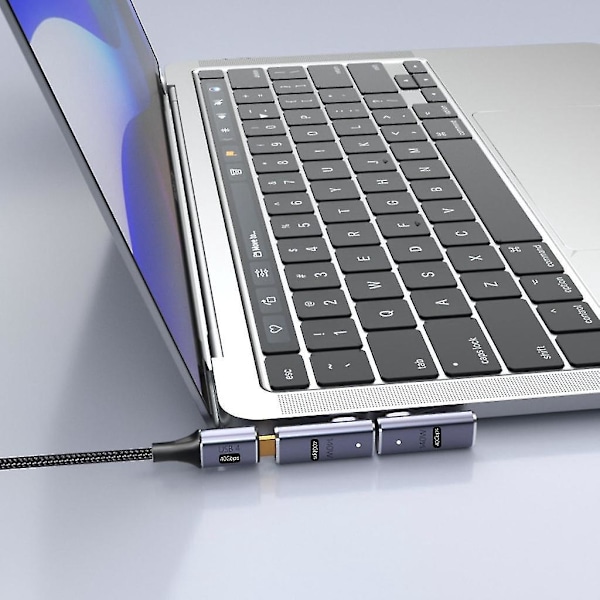 Magneettinen USB C -sovitin Thunderbolt 3 USB 3.1:lle, 40 Gbps 24-nastainen Type-C-liitin Suora pää