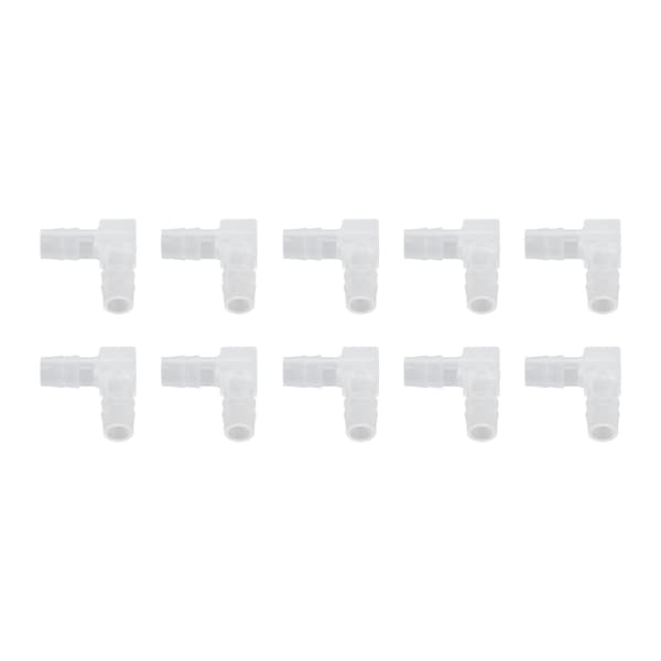 10 stk. Albue Slange Studs Plastik Fitting 90 Graders Lige Barbeforbindelse Adapter L Form til Akvarium 8mm
