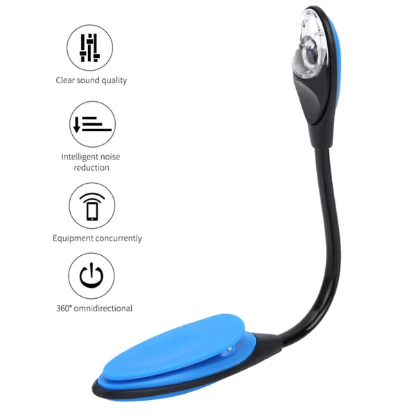 1E02 Universal Fleksibel Clip-on LED Lampe til Orkester Klaver Nodestativ